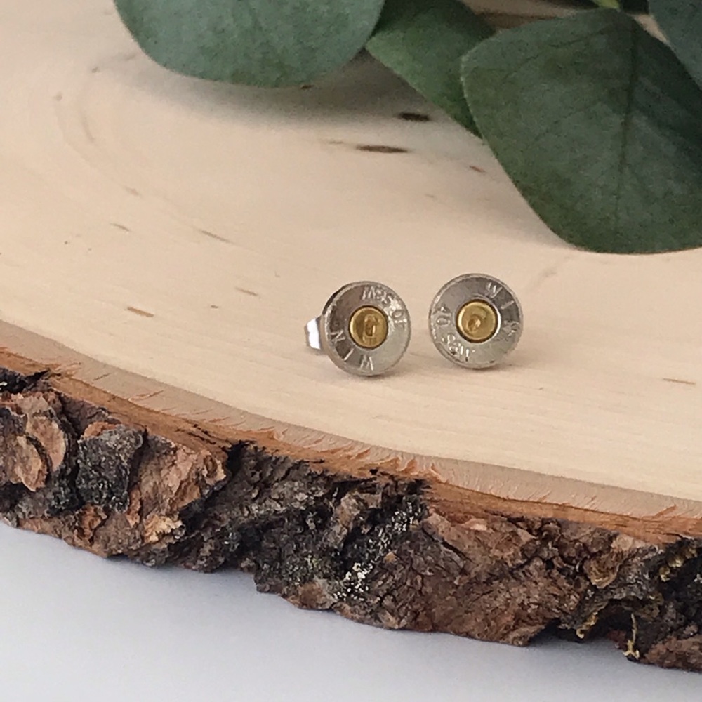 9mm Bullet Earrings w/Primer - No Crystal